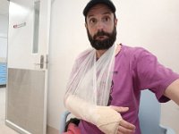 Having slipped a week prior, Nick drops in at the Cairns hospital to discover he has two radial fractures