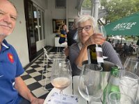 Whilst the South Australia team visit vineyards, the oldies go for a walk around the university and then ferry to the pub for a pit stop. (No! that empty bottle and various glasses are not their's)