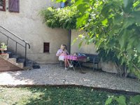 Things quieten down and the guys headed back to their garden. Paulie caught up with some sewing