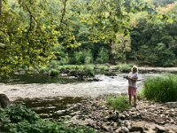 To escape the heat, Paulie and Stephen pedalled 5 minutes away to a quiet part of l'Aveyron for a dip at 7pm/19h00