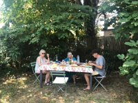 But Alice and Storm were able to escape the madness for a quieter lunch in the La Cachette garden