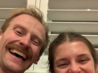 So before the French team finished delivering the the second load of firewood to Yolande's village house, the Adelaide support team celebrated in their evening