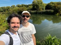 Birthday boy James and Keno (just offered a job in Whitehall) had a free day care of a Bank Holiday so they walked along the Thames