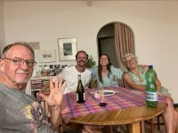 Cam and Olivia joined the guys at their temporary home for dinner