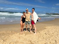 With a swim at Dickie Beach on the way
