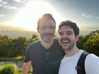 18th - staying with mother Elizabeth, the lads headed up Mt Cootha for sunrise