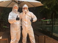 14th - Stephen and Adam suited up and removed the asbestos shed roof promptly  for collectioon