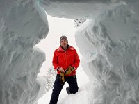 31st - Toni inspected the completed igloo. Snow storm survival 101 test was passed with flying colours!