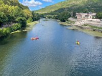 The tourists are in town for summer holidays and l'aveyron became a kayak highway