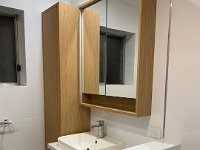 Her bathroom  renovation neared completion