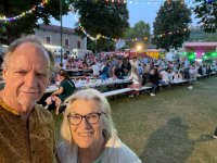 After a wonderful dinner at Michael and Storms, the duo went to see the Pompier's (Fireman's) Ball in full swing.