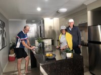 Back from the last cyle (he clocked up over 60km over that and the previous 2 days) and ready for the next adventure