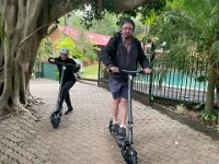 Owen and Denise arrived on their new scooters- a future means of getting about the hilly Maleny environs