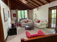 With Adam's help, furniture was returned to the newly carpeted room (minus the sideboard to conform with the "less is more" mantra)