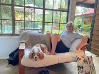 21st - It was Louise Atherton's 70th some weeks back and her kids arranged a weekend away at Noosa. Lottie wasn't invited so she stayed with the AthoTurnbulls