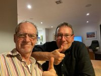 31st - Paulie and Stephen take the 2,000 km flight to Adelaide to "chill" between open homes. Pals Rosie and Greg Egan put them up for the night. Great company and lovely new home renovations.