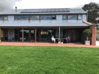 On arrival Stephen did not have the code for the key safe. Always a keen climber, he noted an open window and climbed the wall (seen on right) and let himself in :-)