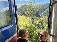 A landslide meant that  the train had to stop