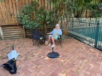 With only two camping chairs remaining, the duo setup a control point in the shade.