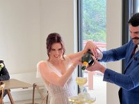 Jess & Clayton went through numerous bottles of Veuve Clicquot to fill the glasses