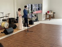 The bride and Groom showed a wee video. It turned out that they had married the month before in a secret private ceremony! Excellent idea