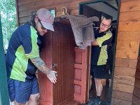 The piano was the last piece of furniture and a specialist team collected it