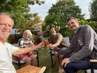 Spring had sprung, so a toast in the garden to celebrate the offer on the Paulie and Stephen's home as well as Keno's acceptance to join the UK AI Security Team was in order