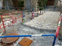 The square at the back takes shape