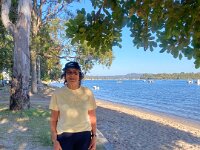Back in Noosaville Australia, Paulie's sister Jan takes "Boo" for a walk.