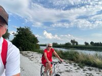 It was only a short pedal into the village