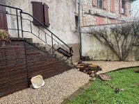 The yard. It nearly made it the first floor!! Power was out and remained so for some weeks.