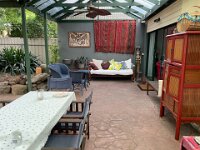 The back covered area started to take shape. It was a mixed collection that worked for the guys