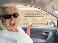 4 hours in they zipped past the hospital where Toni spent some days. We thought he would like the reminder :-)