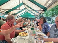 It was very similar to Hunter's lunches and dinners we had attended before. Great fun and a good taste of rural French culture. There are videos of these dinners in the "AthoCinema" link from the home page.