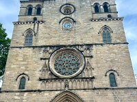 The Cathédrale Saint-Étienne is a hybrid of the Romanesque and Gothic traditions completed in 1135