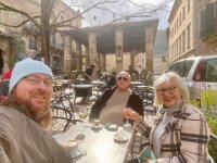 12th - Paulie survived the 17.5 hour flight from Perth to Paris and then the flight to Toulouse and was reintroduced to the village by the Docherty men.