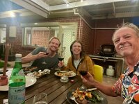 22nd - Stephen happily accepted an invitation to a "turf and Surf" dinner at Cam & Olivia's ...