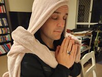 Meanwhile in Brisbane, Nick prayed to the Culinary gods before Chef Jess delivered her Sous-chef de Cuisine  lessons