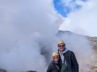 AthoTurnbull parents were a bit uncomfortable with  Cam & Olivia climbing up Mt Etna to  sulphur, snow, and the potential for an eruption (last happened in August 2024)