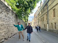 Recreating a moment on Brasenose Lane near Radcliffe Square from 32 years, 8 months prior