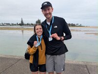 27th -Olivia and Cam had flown up to the central NSW coast for "The Mingara One Run Fest" half marathon